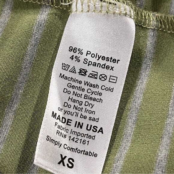 LuLaRoe Maria Maxi Dress Green Gray Striped Print Size XS Extra Small - Picture 9 of 11